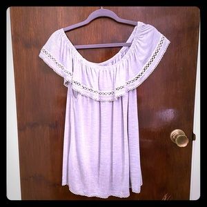 Faded Glory on/off shoulder light gray size L